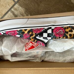 Vans Floral and Checkered Slip-On Sneakers